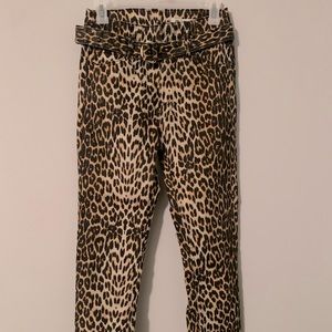Leopard print jeans size small NWOT